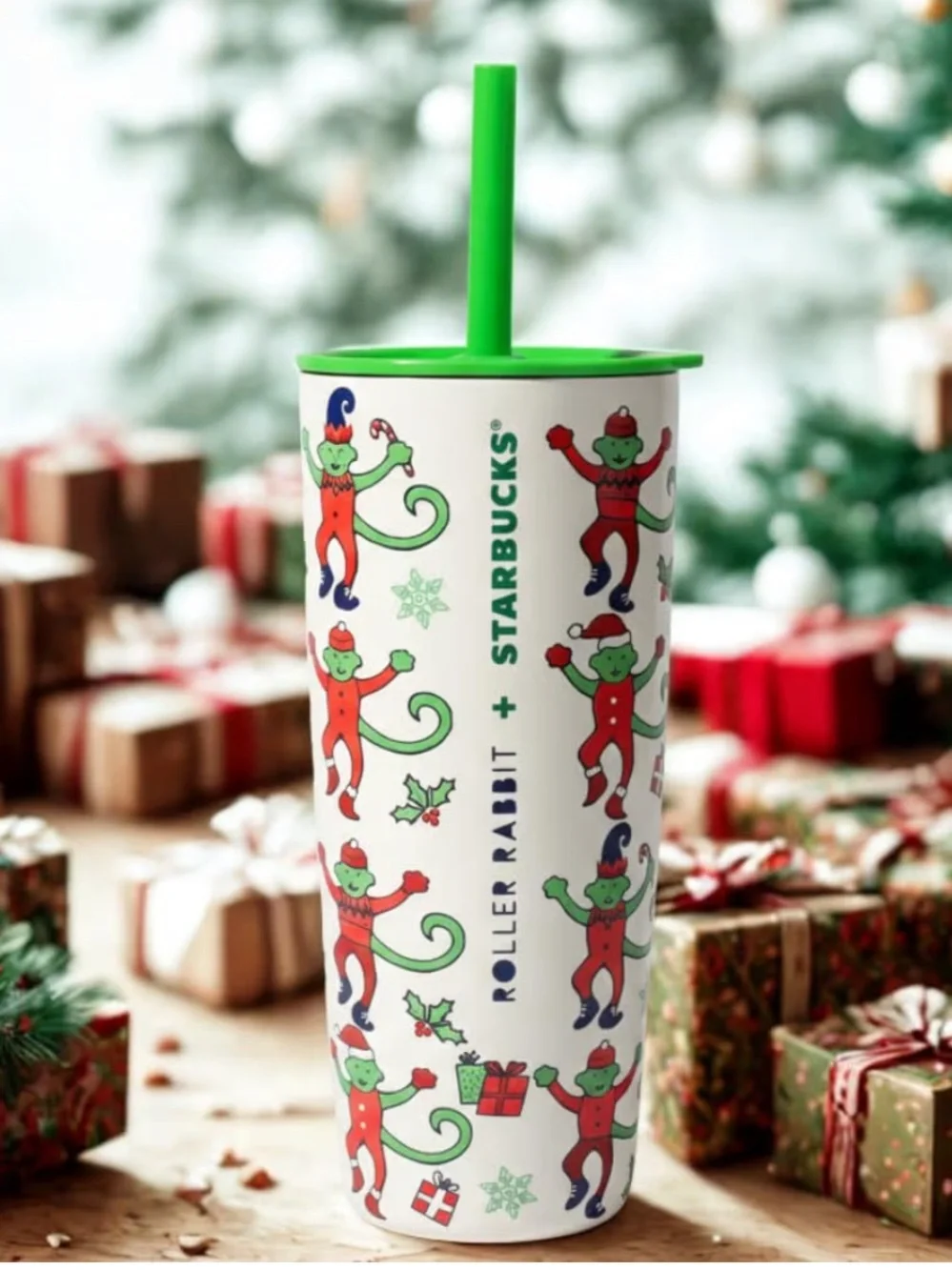 Roller Rabbit + Starbucks Monkey Tumbler